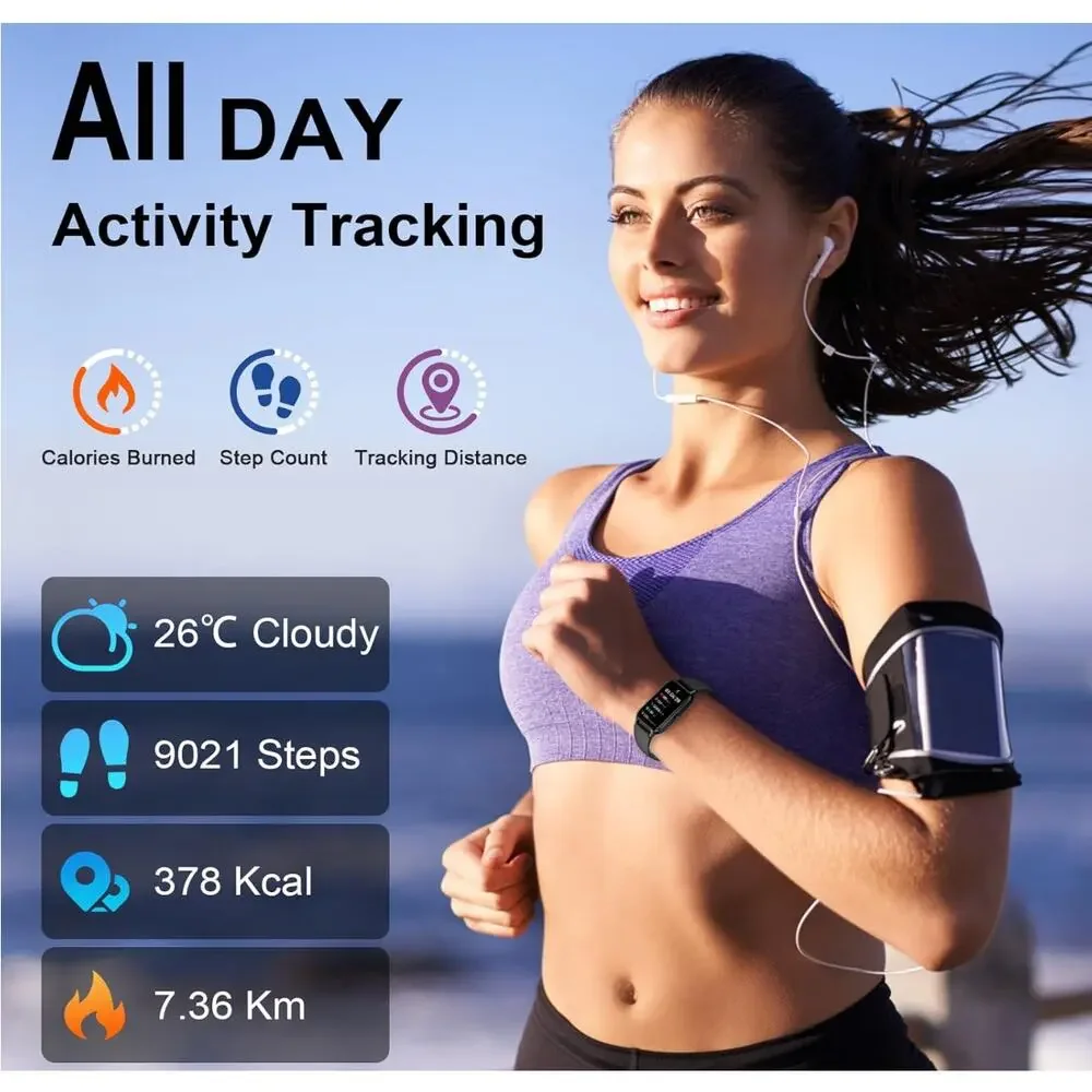 NIB Soudorv P97 Smart Watch Fitness Tracker Android 1.57'' HD IP68 Waterproof